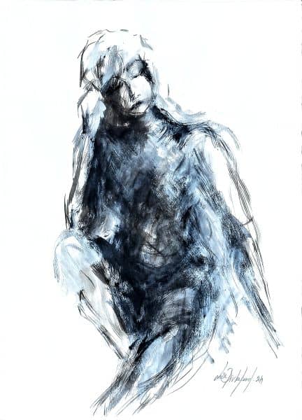 Akt - sittende av Lise Birkeland